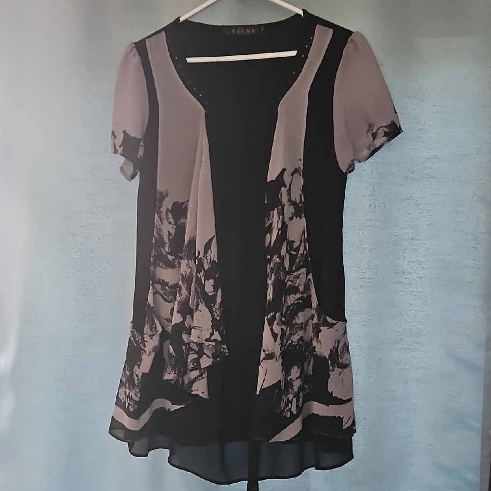 Stylish Black and Purple Women's Blouse